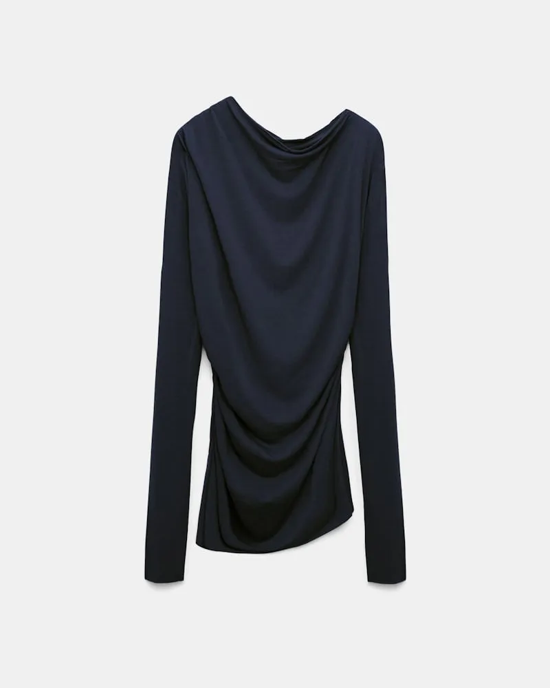 Dorothee Schumacher Asymmetrisches Top mit Drapierungen Blau