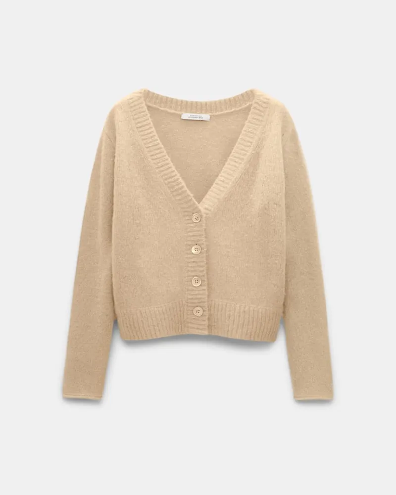 Dorothee Schumacher Besonders softer Cardigan aus Kaschmir mit V-Ausschnitt Beige