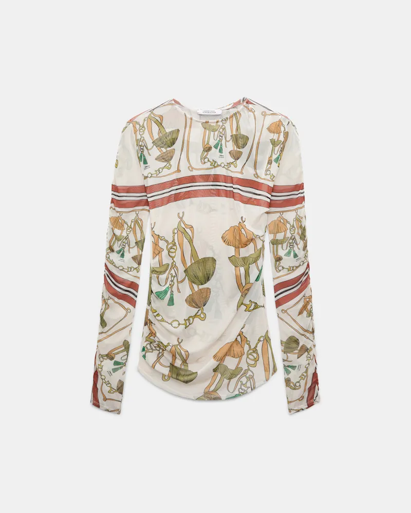 Dorothee Schumacher Bedrucktes Mesh-Tulle Longsleeve Multi