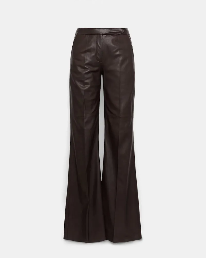Dorothee Schumacher Lederhose mit ausgestelltem Bein Braun