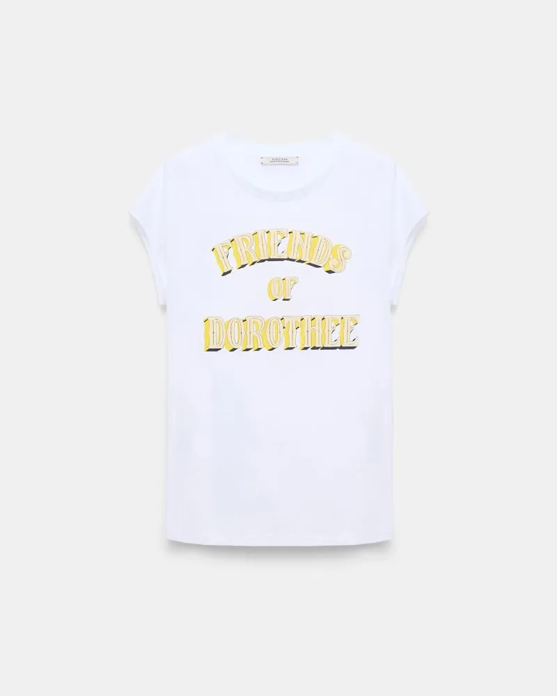 Dorothee Schumacher Rundhalsshirt mit “FRIENDS OF DOROTHEE” Print Weiß