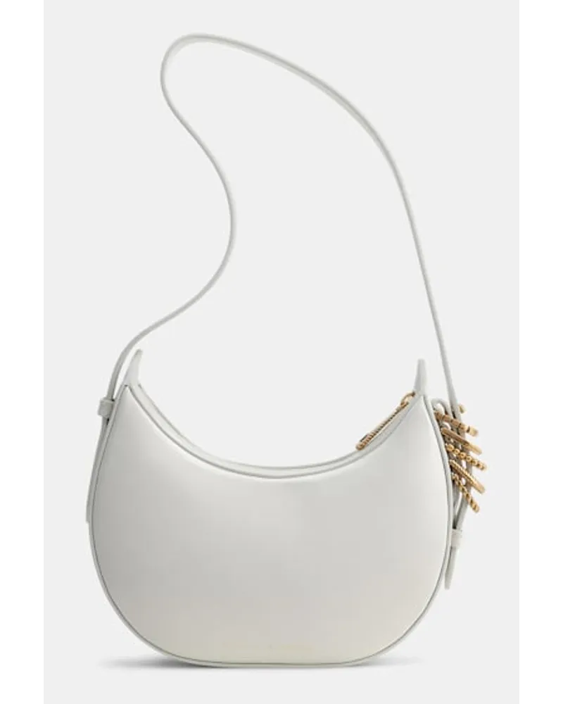 Dorothee Schumacher Half Moon Mini Bag aus weichem Kalbsleder mit D-Rings Weiß