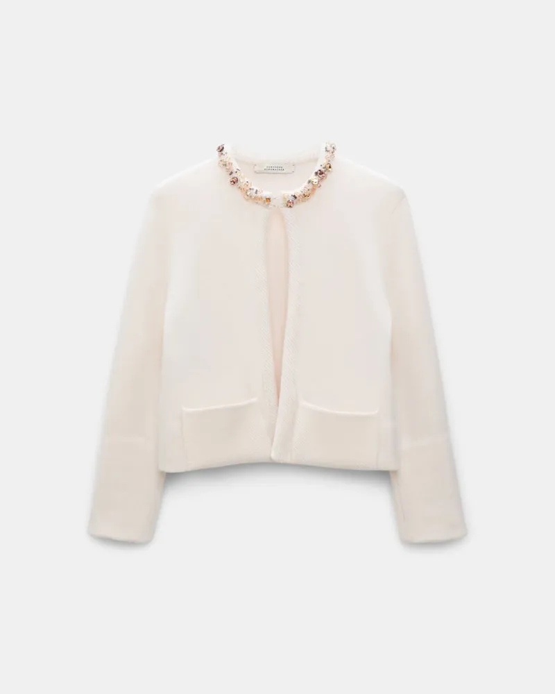 Dorothee Schumacher Cardigan aus Kaschmir mit Embellishment Weiß