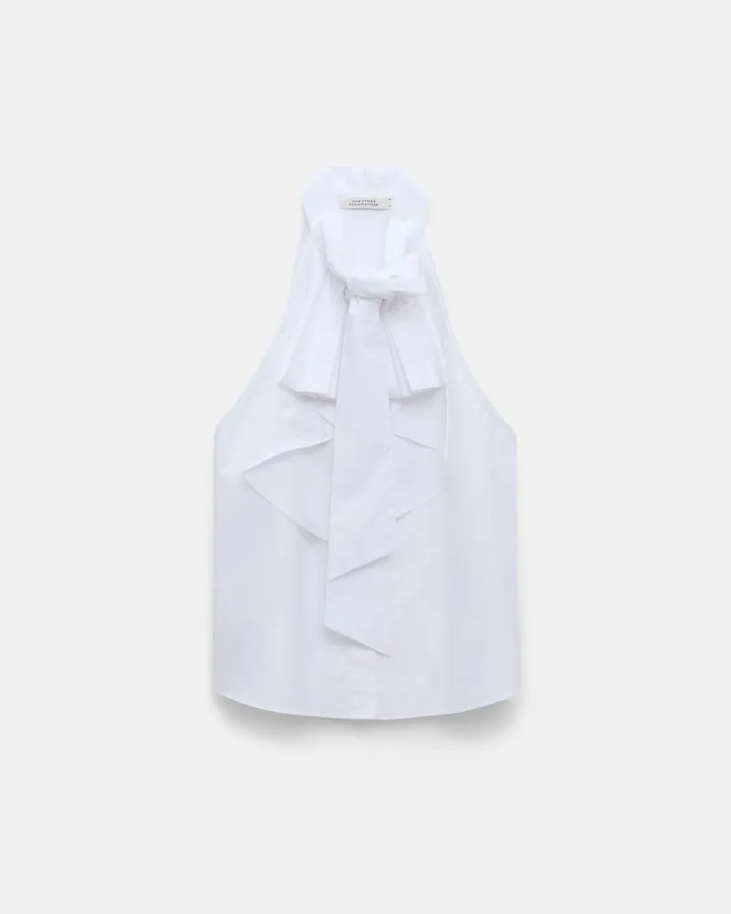 Dorothee Schumacher Ärmellose Bluse mit Schleifen-Element Weiß