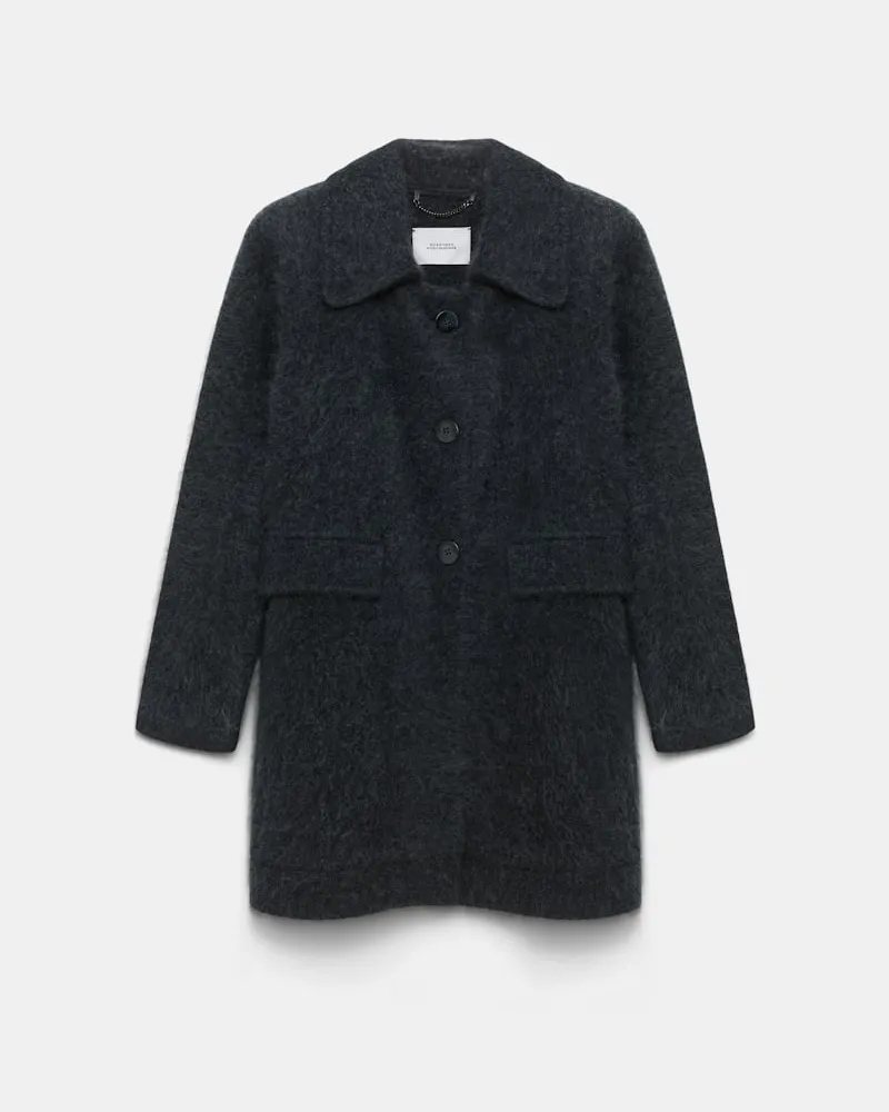 Dorothee Schumacher Fluffy Mantel aus Merino und Kaschmir Grau