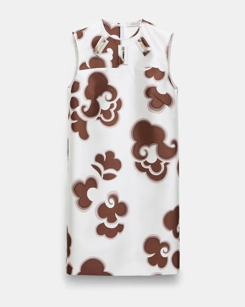 Dorothee Schumacher Von Hand besticktes Shiftkleid aus  bedrucktem Duchesse-Twill Multi
