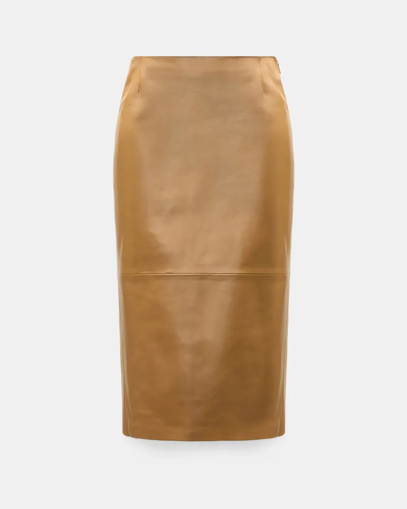 Dorothee Schumacher Pencil-Lederskirt Braun
