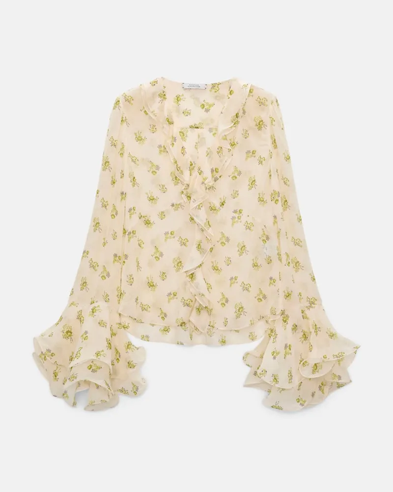 Dorothee Schumacher T-Blouse mit Volant-Details aus bedrucktem Georgette Multi