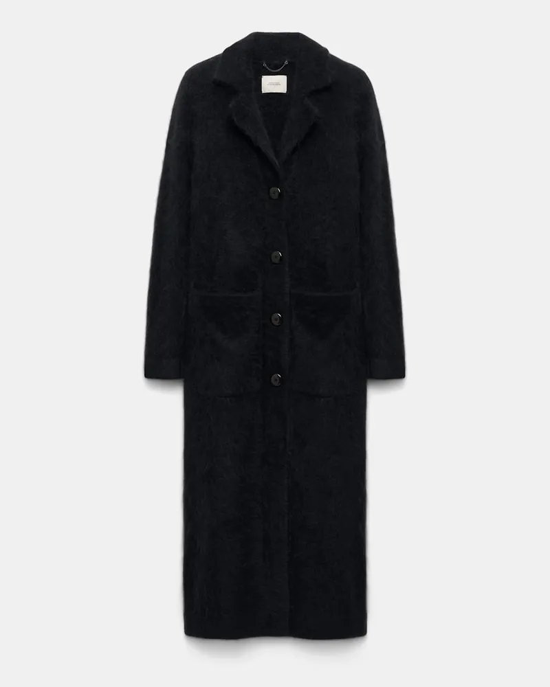 Dorothee Schumacher Fluffy Mantel aus Merino und Kaschmir Schwarz