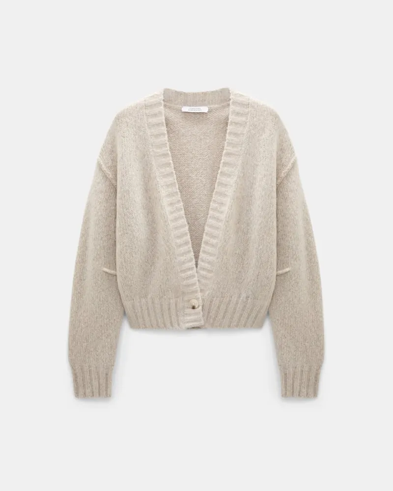 Dorothee Schumacher Cardigan mit tiefem V-Ausschnitt aus Kaschmir Braun