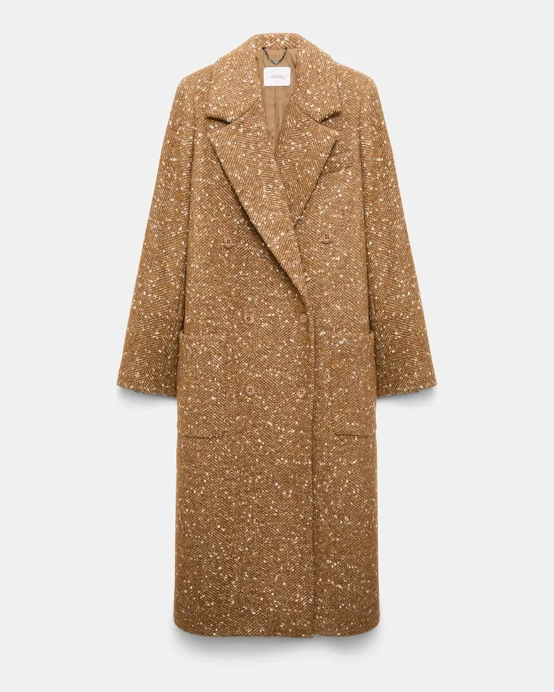 Dorothee Schumacher Bouclé-Herringbone-Mantel aus Tweed Braun