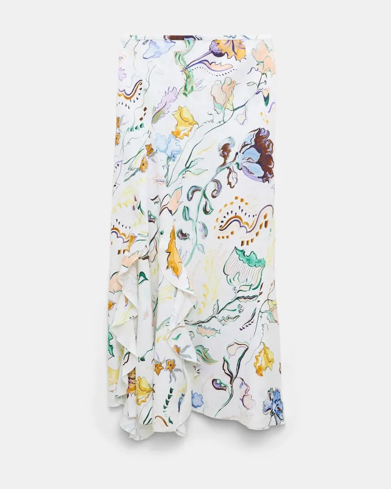 Dorothee Schumacher Rock aus Leinen mit Signature-Print Weiß