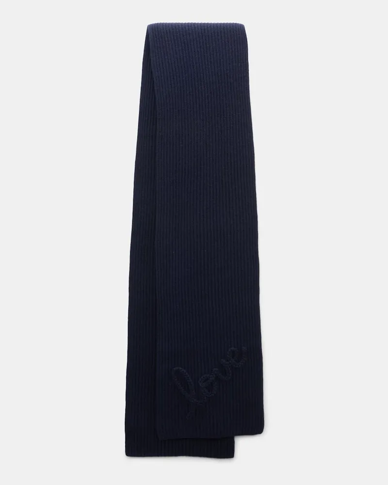 Dorothee Schumacher Gerippter Merino-Kaschmir-Schal LOVE Blau