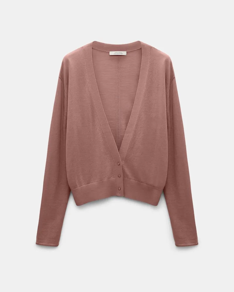 Dorothee Schumacher Cardigan mit tiefem V-Ausschnitt Braun
