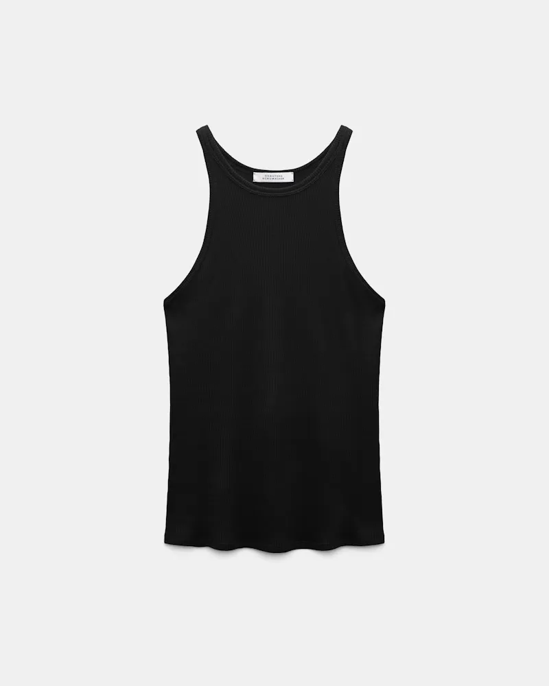Dorothee Schumacher Rippentanktop aus Baumwolle Schwarz