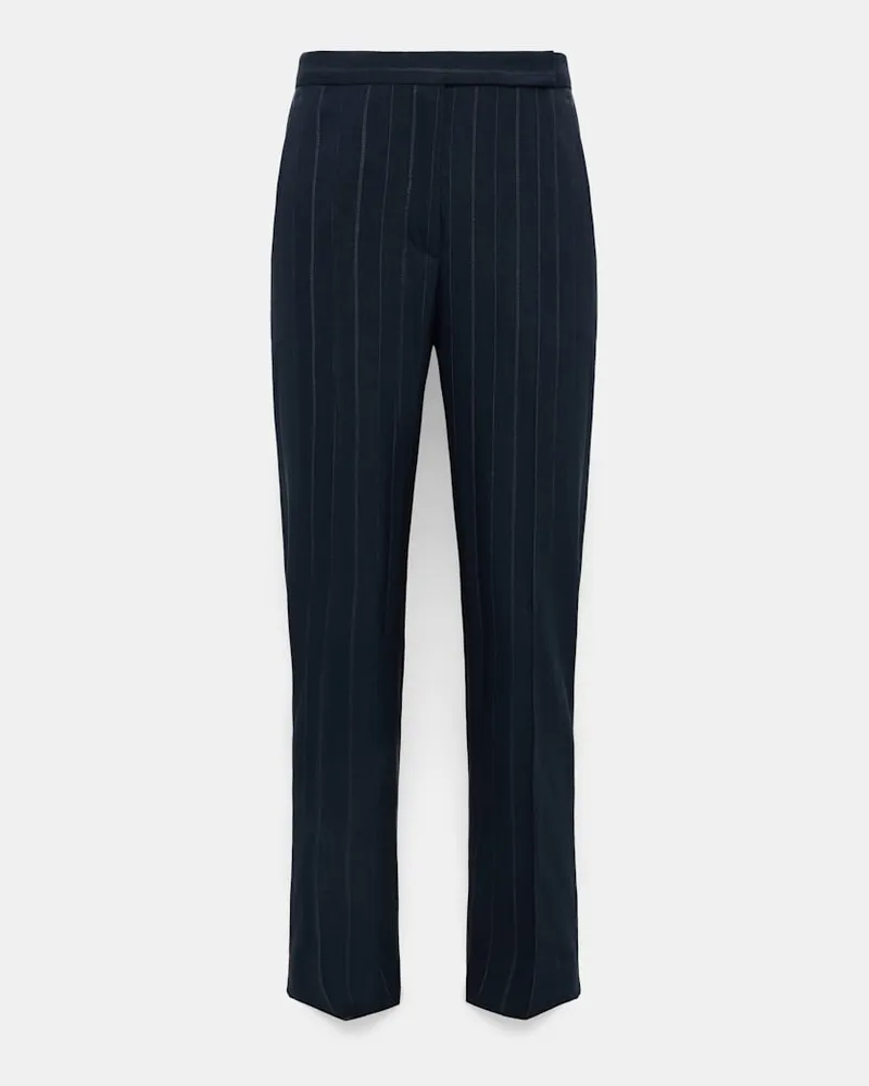 Dorothee Schumacher Schmale Pinstripe Hose mit Bügelfalte Blau