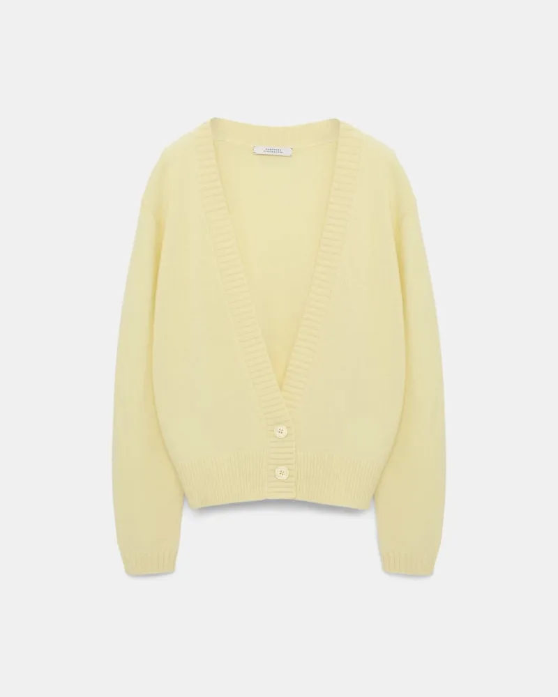 Dorothee Schumacher Cardigan aus Merino-Kaschmir Mix Gelb