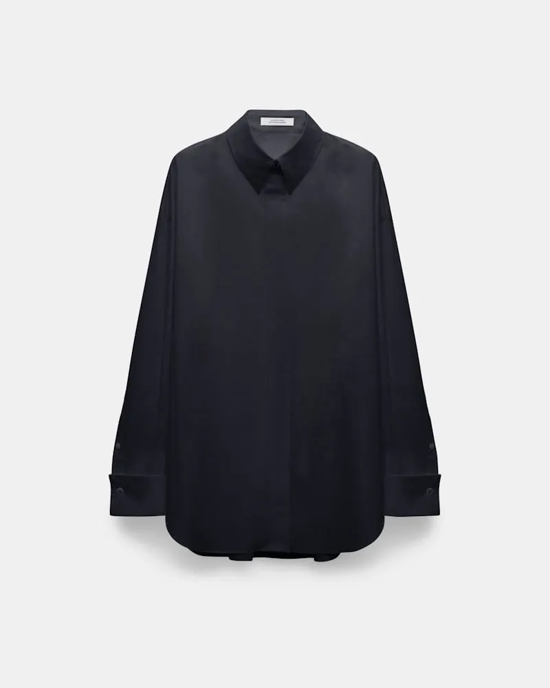 Dorothee Schumacher Oversized Baumwoll-Popeline Hemd Blau