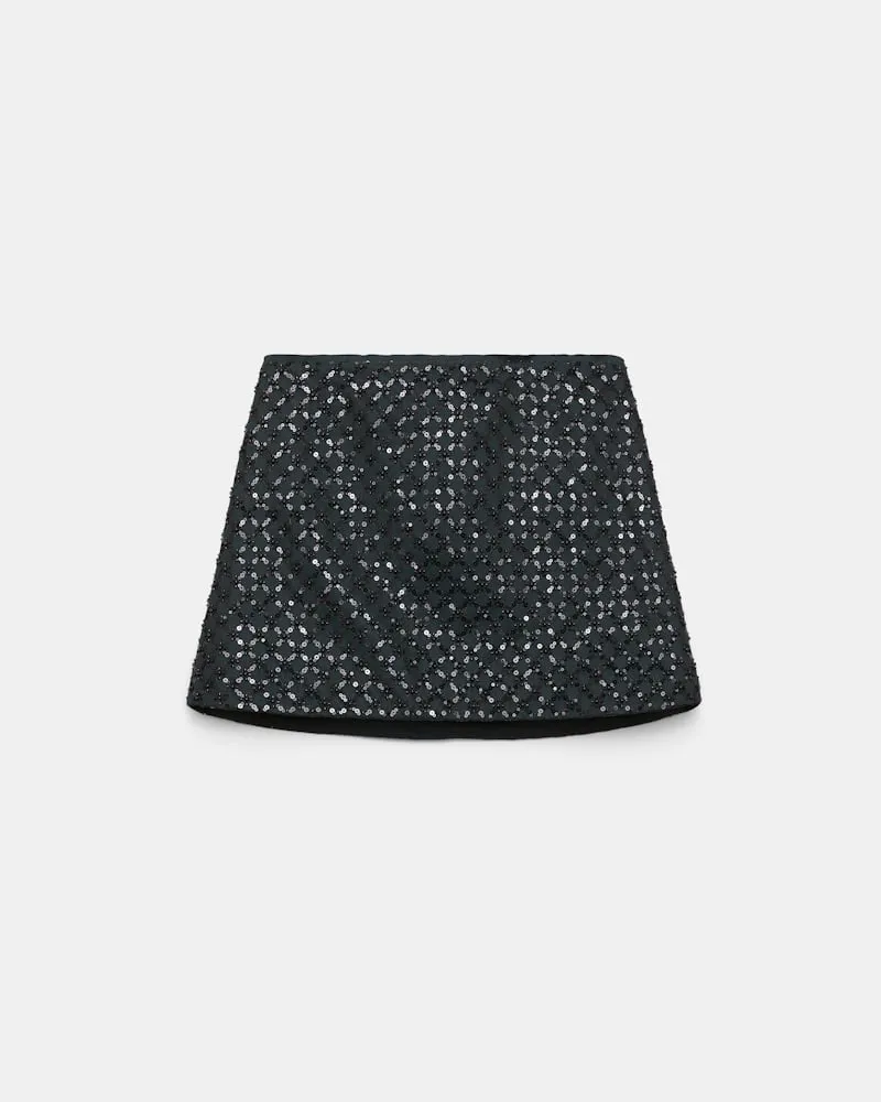 Dorothee Schumacher Minirock aus besticktem Duchesse Grau