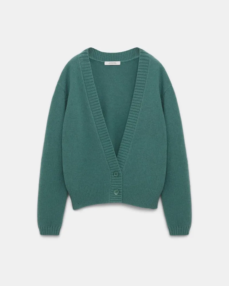 Dorothee Schumacher Cardigan aus Merino-Kaschmir Mix Grün