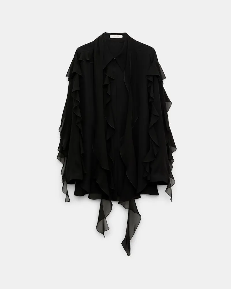 Dorothee Schumacher Bluse mit Volants Schwarz
