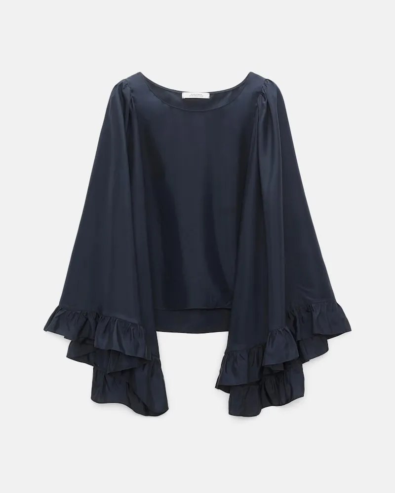 Dorothee Schumacher T-Blouse aus Seiden-Habotai Blau