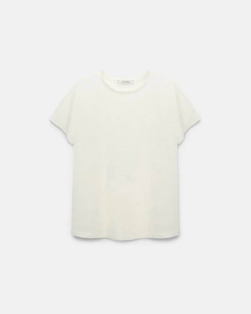 Dorothee Schumacher T-Shirt aus Hanf mit Rundhalsausschnitt Weiß