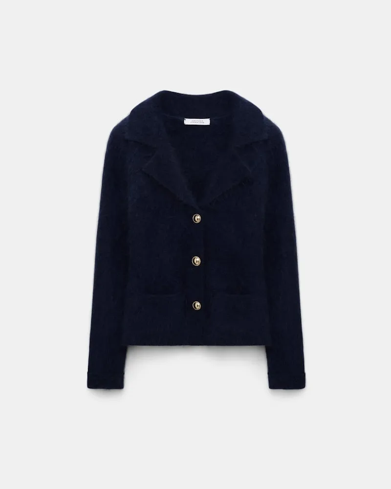Dorothee Schumacher Fluffy Cardigan im Blazer-Style Blau