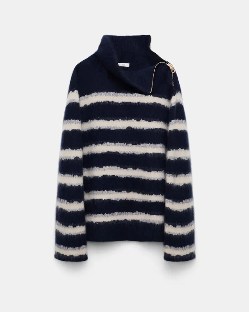 Dorothee Schumacher Fluffy Rollkragenpullover mit Reißverschluss Blau