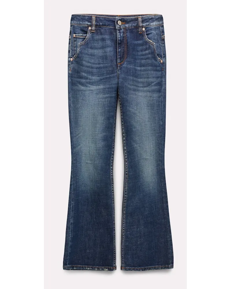 Dorothee Schumacher Cropped Flared Jeans mit Westerndetails Blau