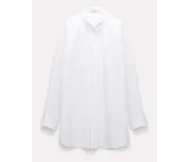 Oversized Hemd aus Baumwoll-Popeline mit aufgesetzten Taschen