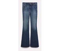 Long Flared Jeans mit Westerndetails