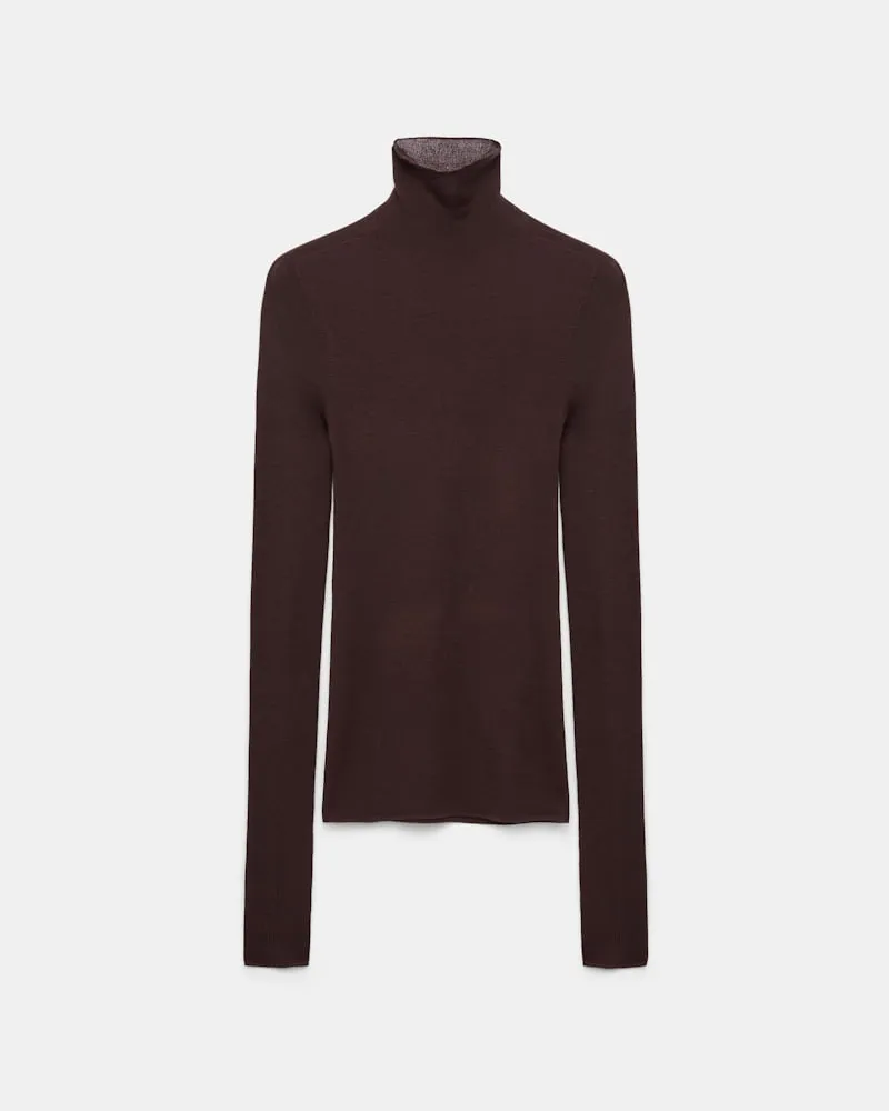 Dorothee Schumacher Nahtlos gestrickter Rollkragenpullover Braun