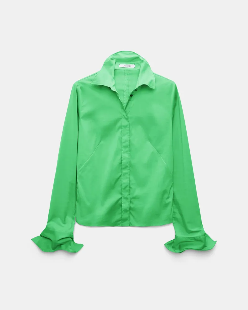 Dorothee Schumacher Bluse aus Easycare Popeline mit hohem Stretchanteil Grün