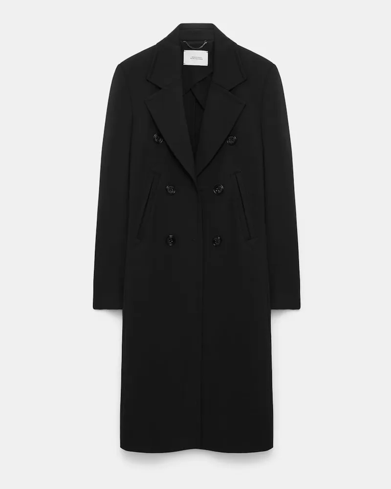 Dorothee Schumacher Zweireihiger Indoor-Mantel aus Punto Milano Schwarz
