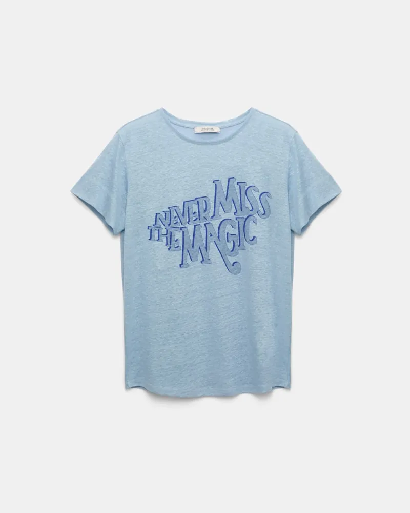 Dorothee Schumacher T-Shirt mit NEVER MISS THE MAGIC Print Blau