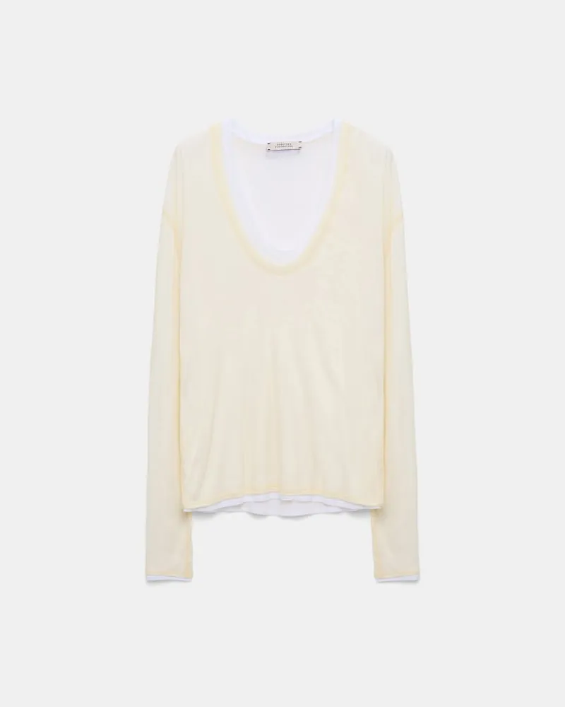 Dorothee Schumacher Langarmshirt mit zwei Layers Gelb
