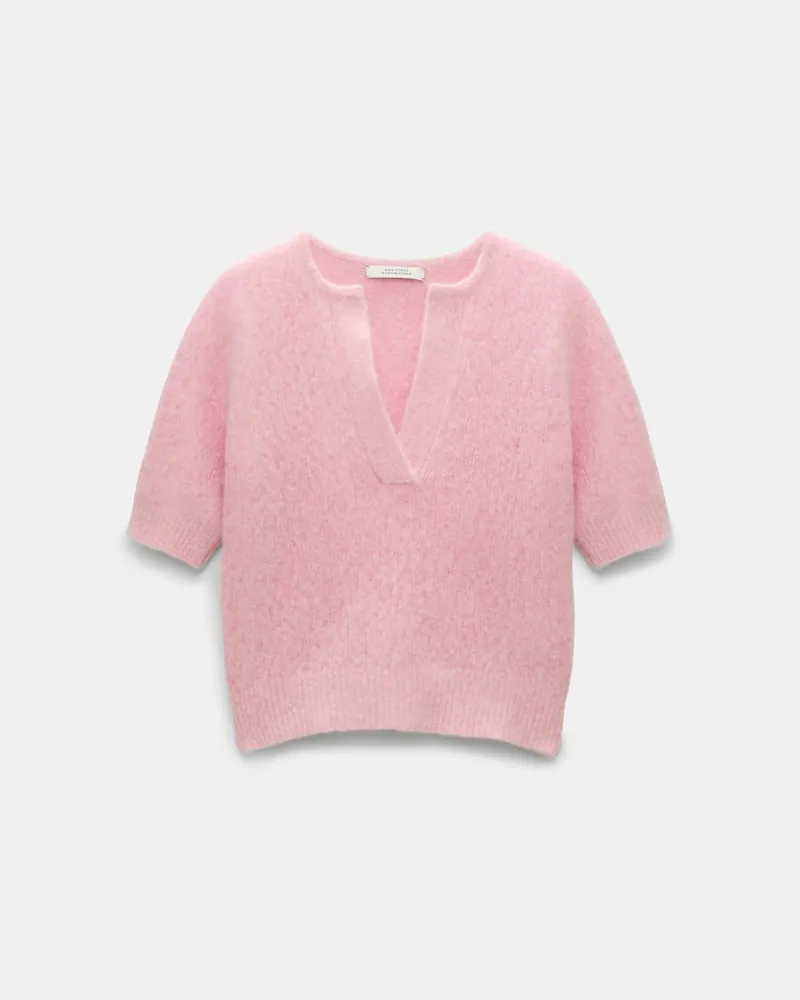 Dorothee Schumacher Besonders softer Kaschmirpullover mit verkürztem Arm Rosa