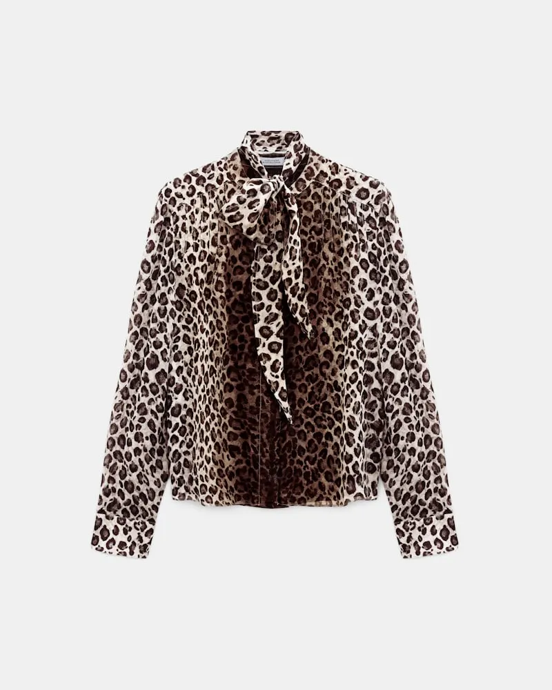 Dorothee Schumacher Hemdbluse mit Leopardenmuster aus Viskose-Georgettet Multi