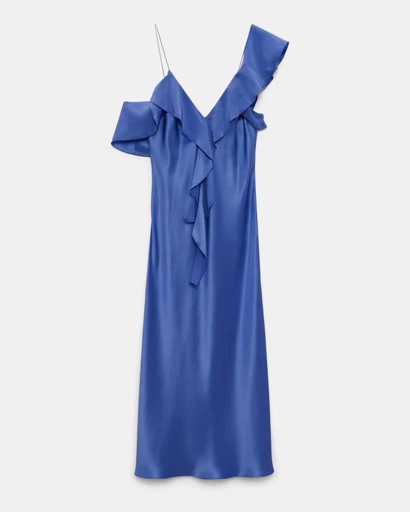 Dorothee Schumacher Midi Kleid aus Seiden-Satin Blau
