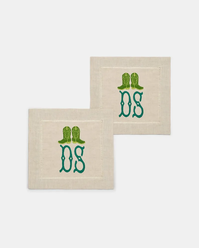 Dorothee Schumacher Set aus zwei handbestickten Servietten Multi