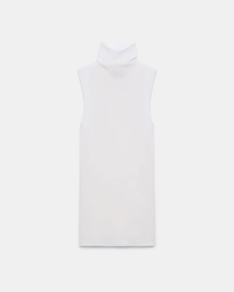 Dorothee Schumacher Ärmelloses Rollkragentop aus Merino Weiß