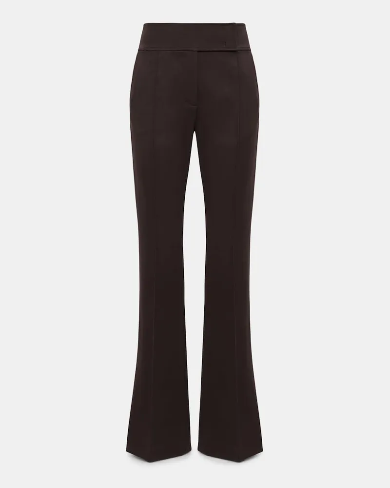 Dorothee Schumacher Bootcut Hose aus Punto Milano Braun