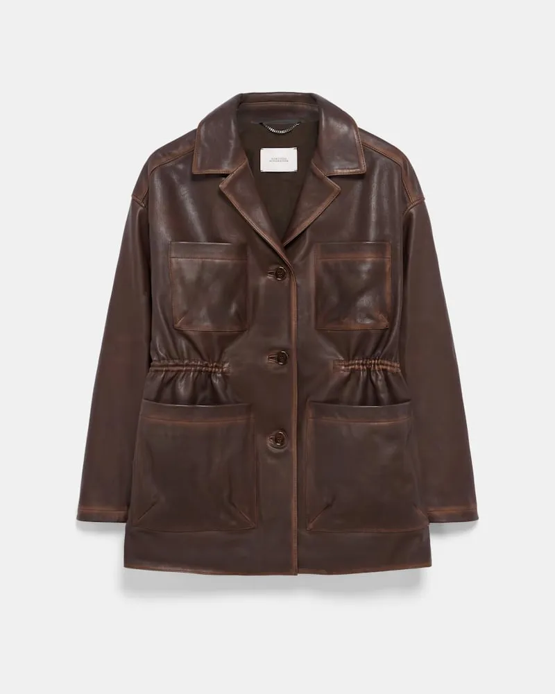 Dorothee Schumacher Lederjacke im Vintage Look Braun