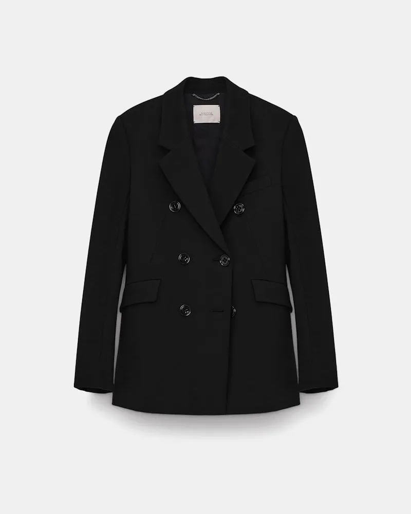 Dorothee Schumacher Doppelreihiger Blazer aus Punto Milano Schwarz