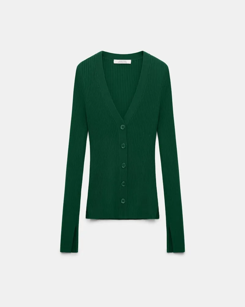 Dorothee Schumacher Cardigan aus Wolle-Seide Mix Grün