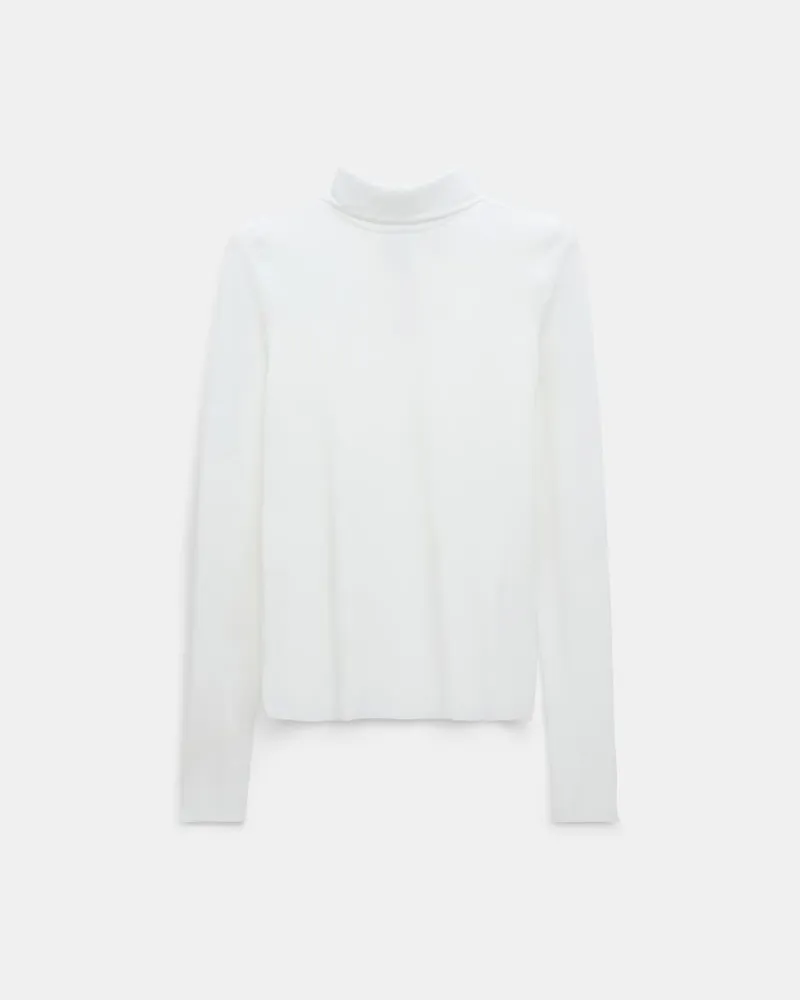 Dorothee Schumacher Longsleeve mit Rollkragen aus leichtem, technischem Jersey Weiß