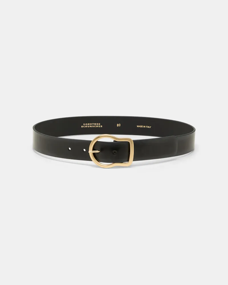 Dorothee Schumacher 4 cm breiter Gürtel aus gebürstetem Kalbsleder Grau