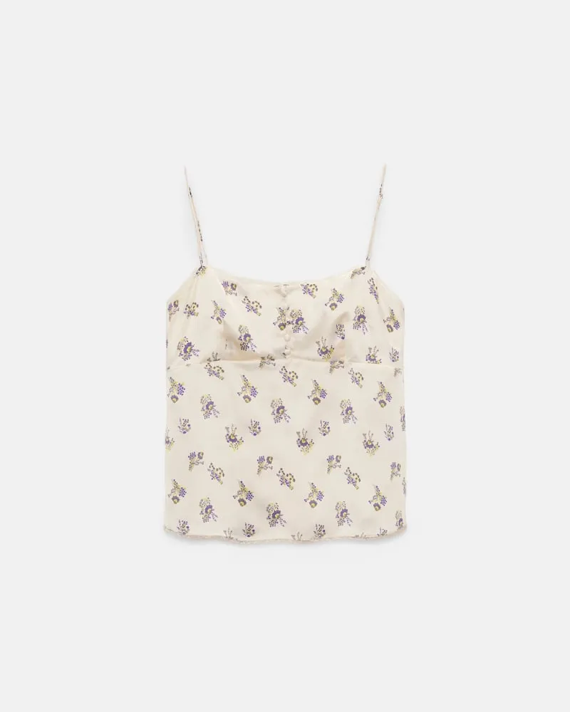 Dorothee Schumacher Lingerie-Top aus bedrucktem Seidensatin Gelb