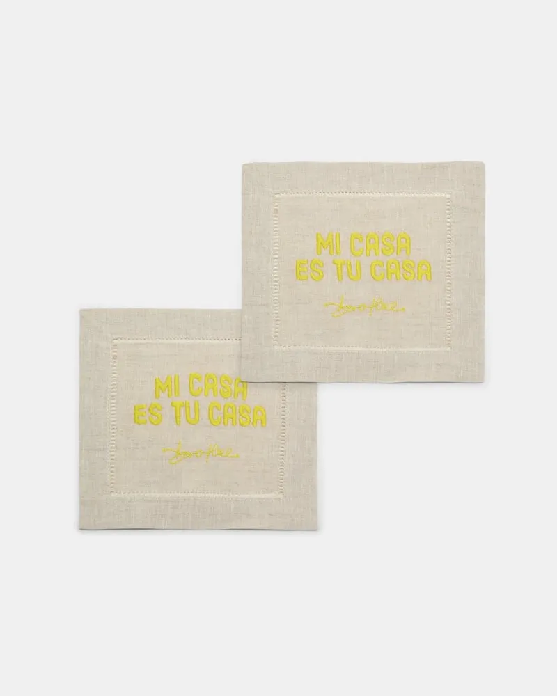 Dorothee Schumacher Set aus zwei handbestickten Servietten Multi